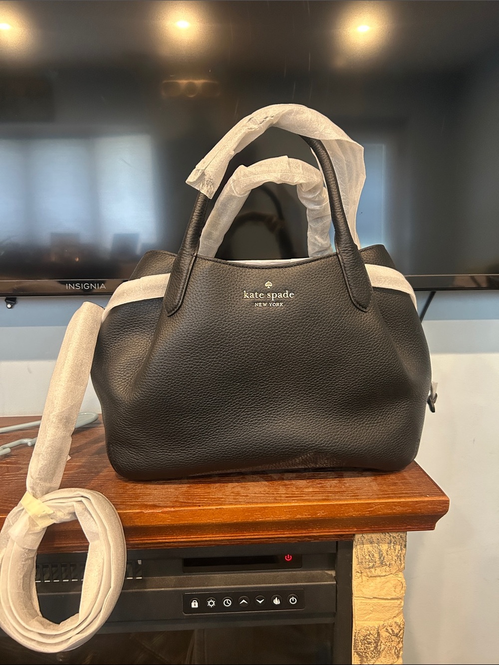 kate spade Black Pebbled Leather Satchel